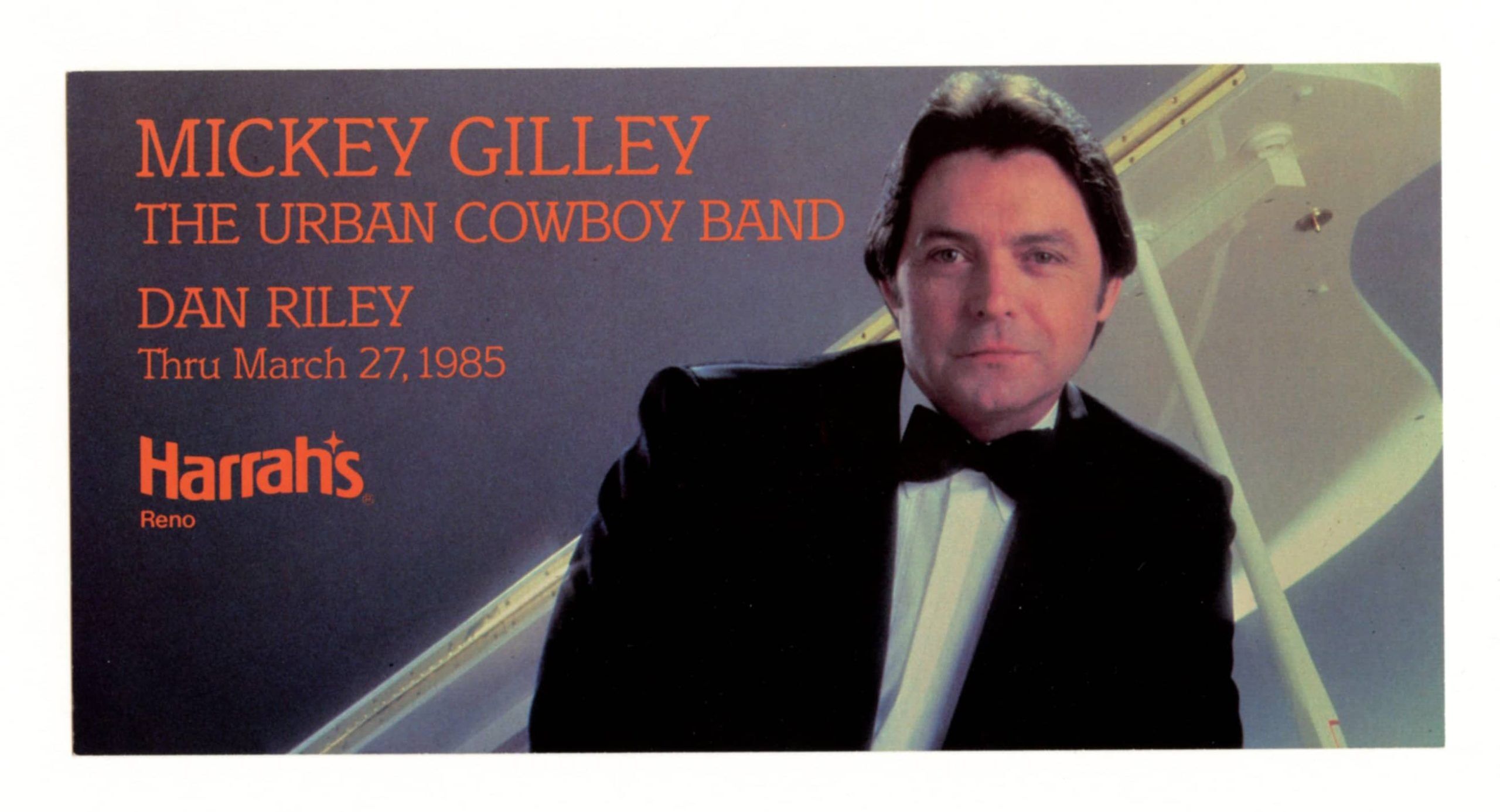 Mickey Gilley Postcard 1985 March Harrah's Reno