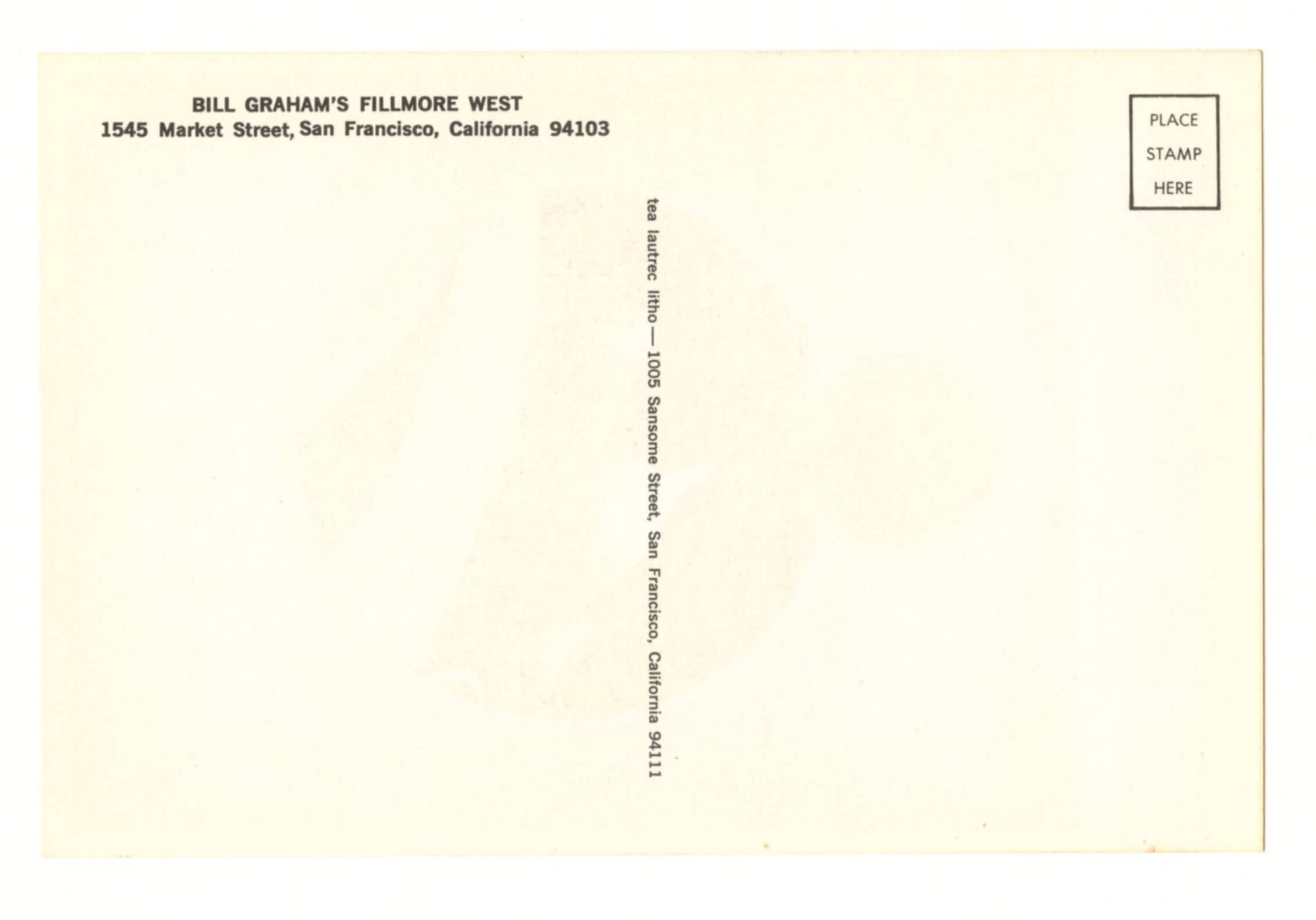 BG 171 Postcard Jefferson Airplane Grateful Dead 1969 May 1