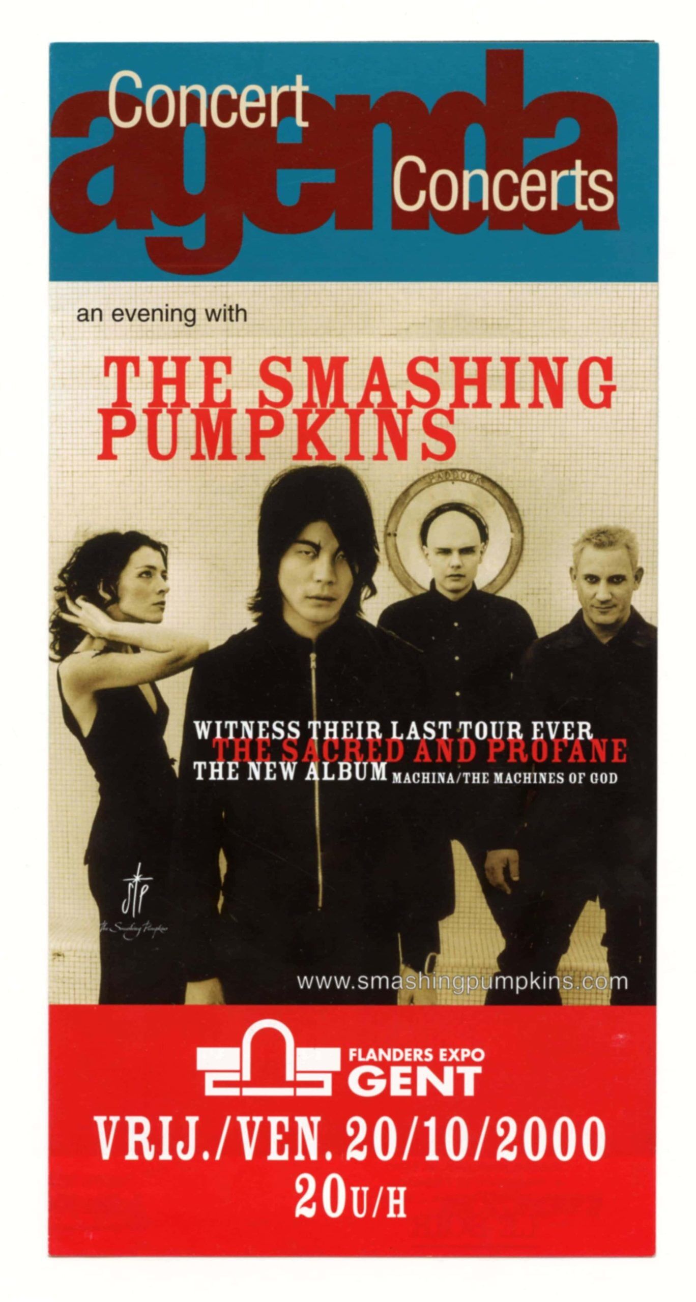 Smashing Pumpkins Handbill 2000 Oct 20 Flanders Expo Belgium