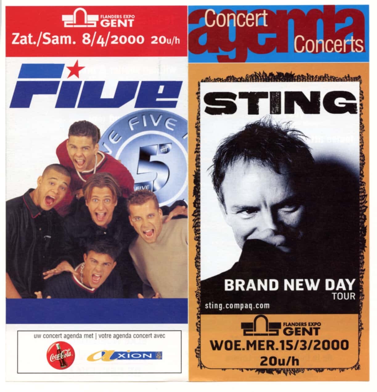 Sting Handbill 2000 March 15 Flanders Expo Belgium