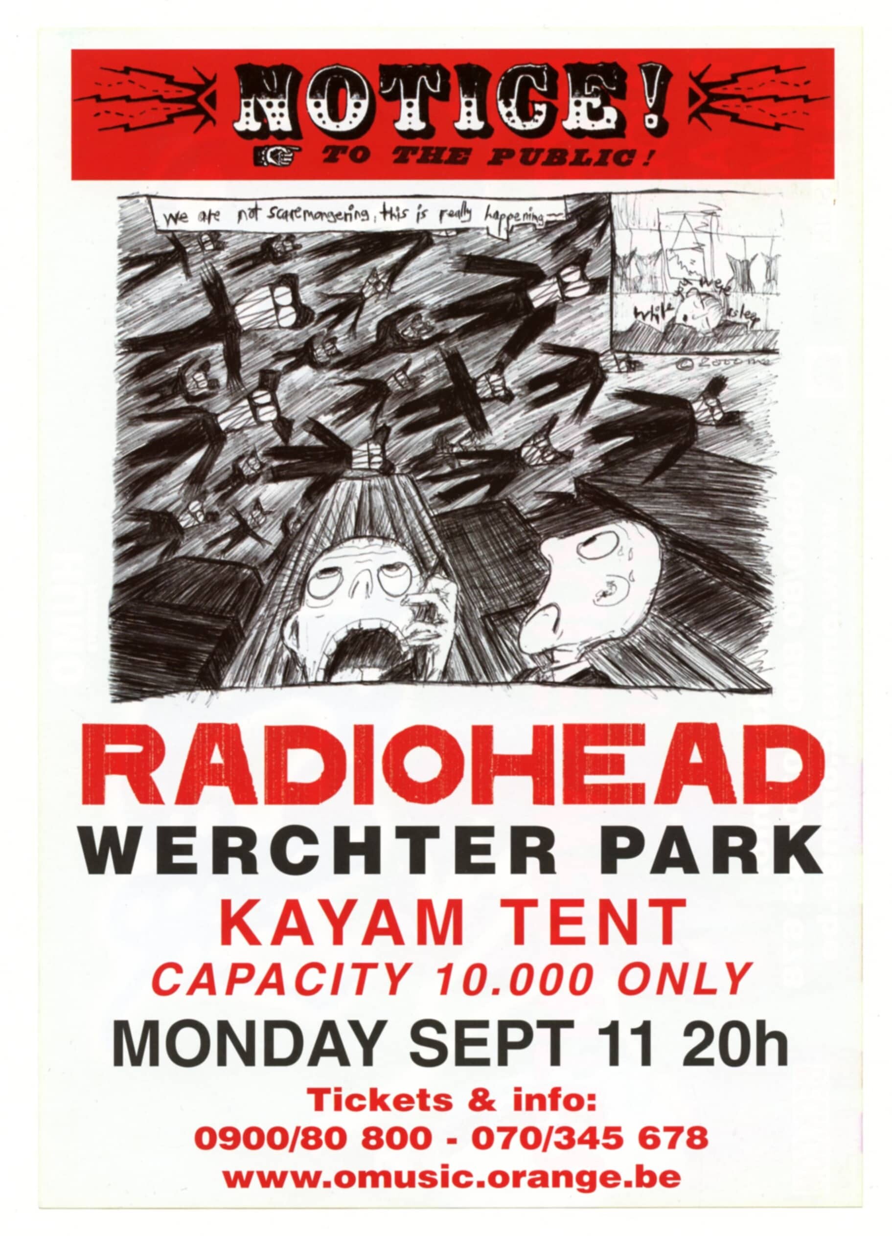 Radiohead Handbill 2000 Sep 11 Werchter Park Belgium