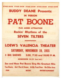 Pat Boone Handbill 1955 Nov 19 Lowe's Valencia Theater New York