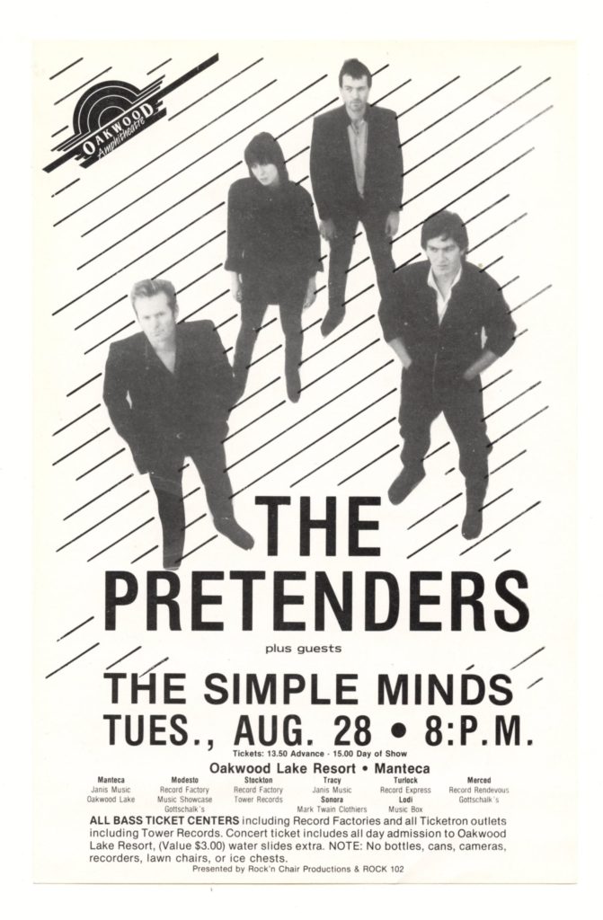 The Pretenders The Simple Minds 1984 Aug 28 Oakwood Lake Manteca