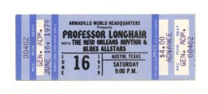 Professor Longhair Ticket 1979 Jun 16 Austin Tx