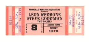 Leon Redbone Steve Goodman Ticket Vintage 1979 Jun 8 Austin TX