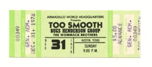 Too Smooth Ticket 1978 Dec 31 Austin TX