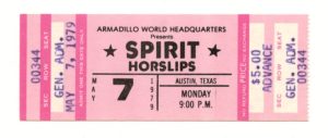 Spirit Ticket Vintage 1979 May 7 Austin TX 