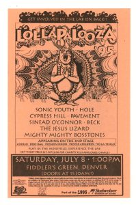 Sonic Youth Cypress Hill Sinead O'Conner Beck Lollapalooza 95 Denver Handbill