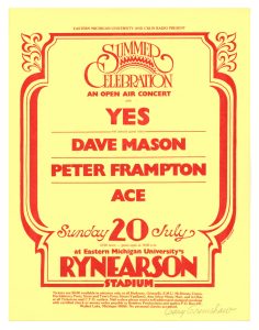 Peter Frampton Handbill w/ Yes Dave Mason 1975 Rynearson Stadium Grimshaw signed