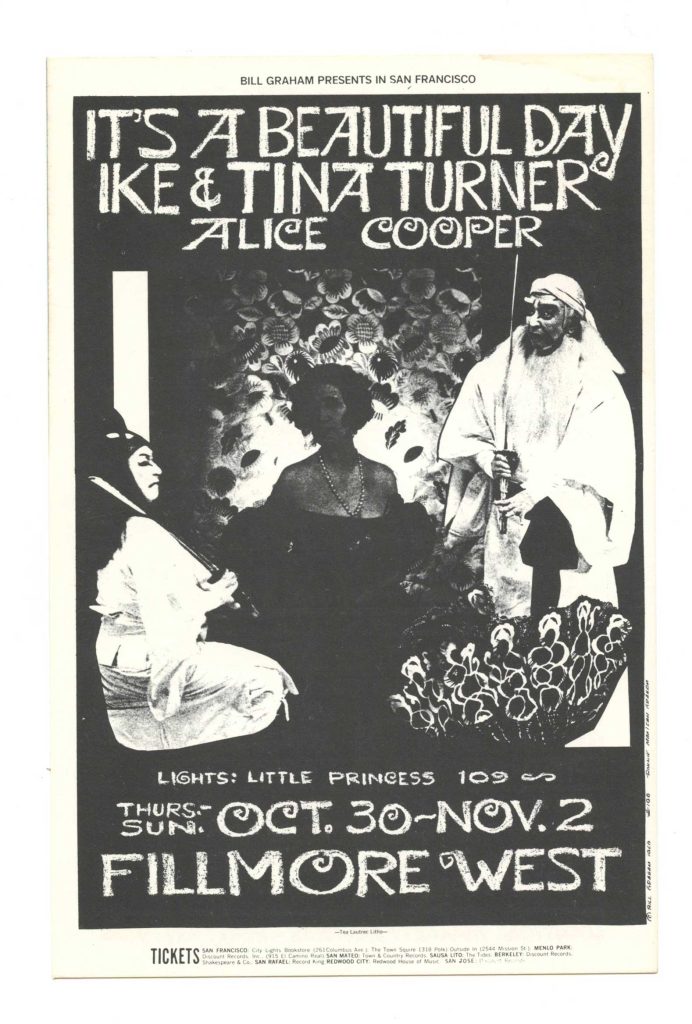 BG 198 Postcard Ad Back Tina Turner Alice Cooper 1969 Oct 30