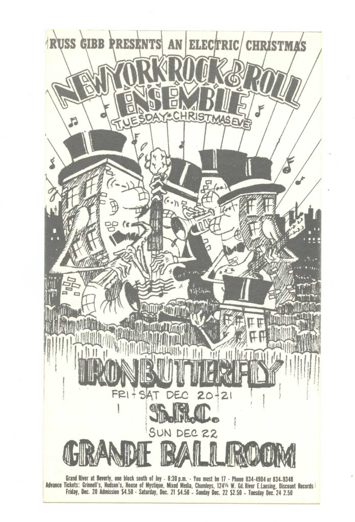 Grande Ballroom Postcard 1968 Dec 20 Iron butterfly 