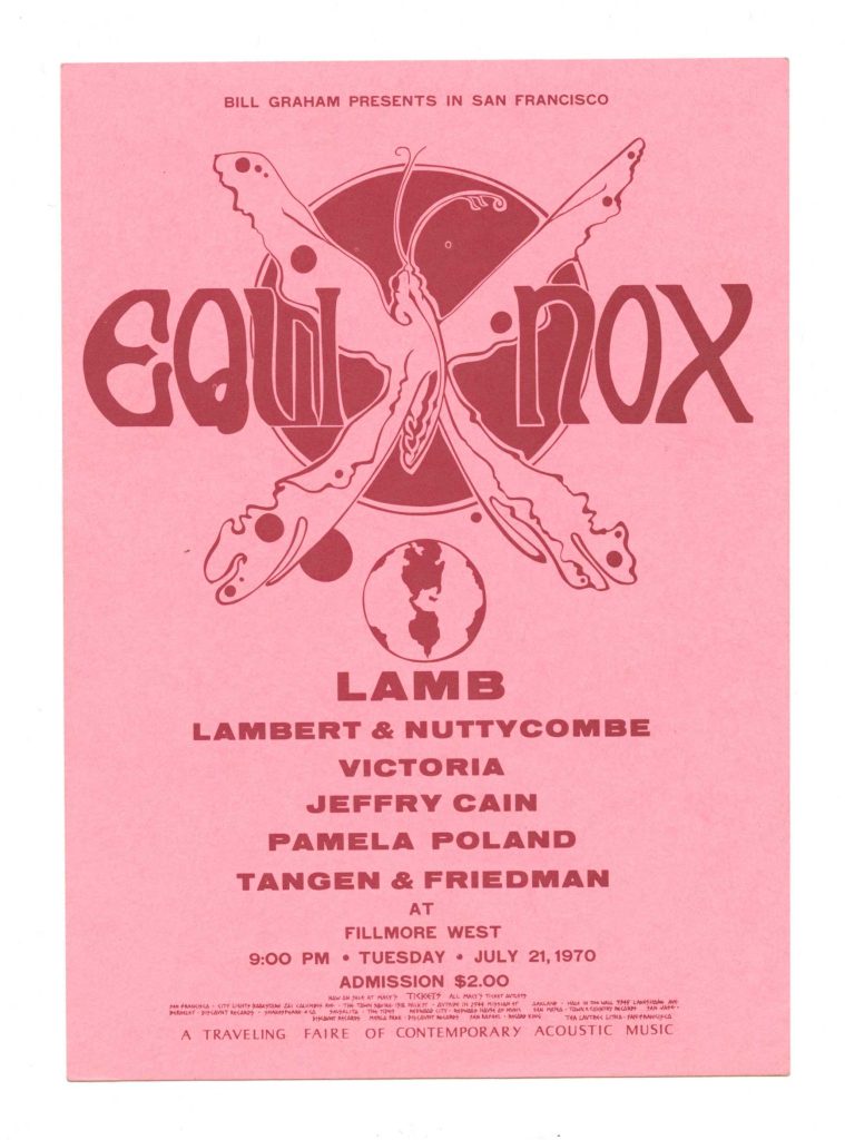 BG 243A Postcard Bank Back Lambert and Nuttycombe 1970 Jul 21 Fillmore West