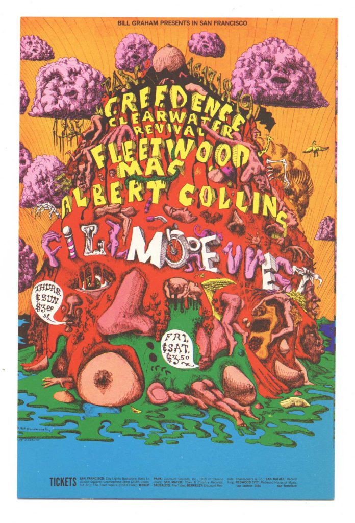 BG 156 Postcard Creedence Clearwater Revival Fleetwood Mac 1969 Jan 16