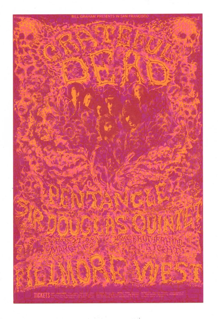 BG 162 Postcard Grateful Dead 1969 Feb 27