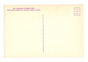 BG 162 Postcard Grateful Dead 1969 Feb 27