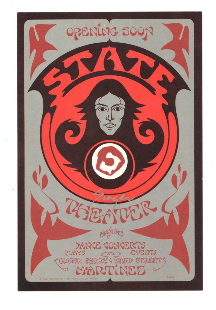 State Theater Martinez Dance Concert Handbill 1971 David Singer signed