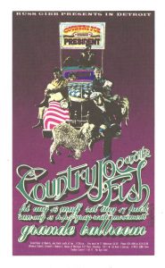 Grande Ballroom Postcard 1968 Aug 16  Country Joe & the Fish AOR 3.156