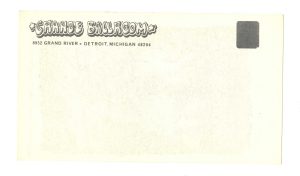 Grande Ballroom Postcard 1969 Jan 3 Amboy Dukes Up Stooges Frozen Sun