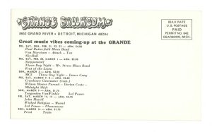 Grande Ballroom Postcard 1969 Feb 28 Steppenwolf Three Dog Night MC5