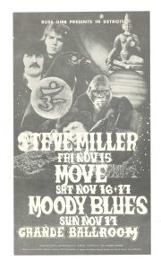 Grande Ballroom Postcard 1968 Nov 15 Steve Miller Move Moody Blues 