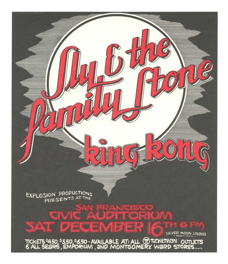 Sly and the Family Stone Handbill 1972 Dec 16 San Francisco Civic Auditorium 