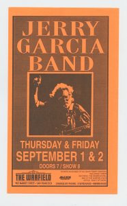 Jerry Garcia Band Handbill 1994 September1 the Warfield Theatre San Francisco ver. orange