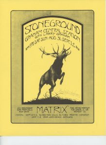 Matrix Handbill 1973 Stoneground Graham Central Station